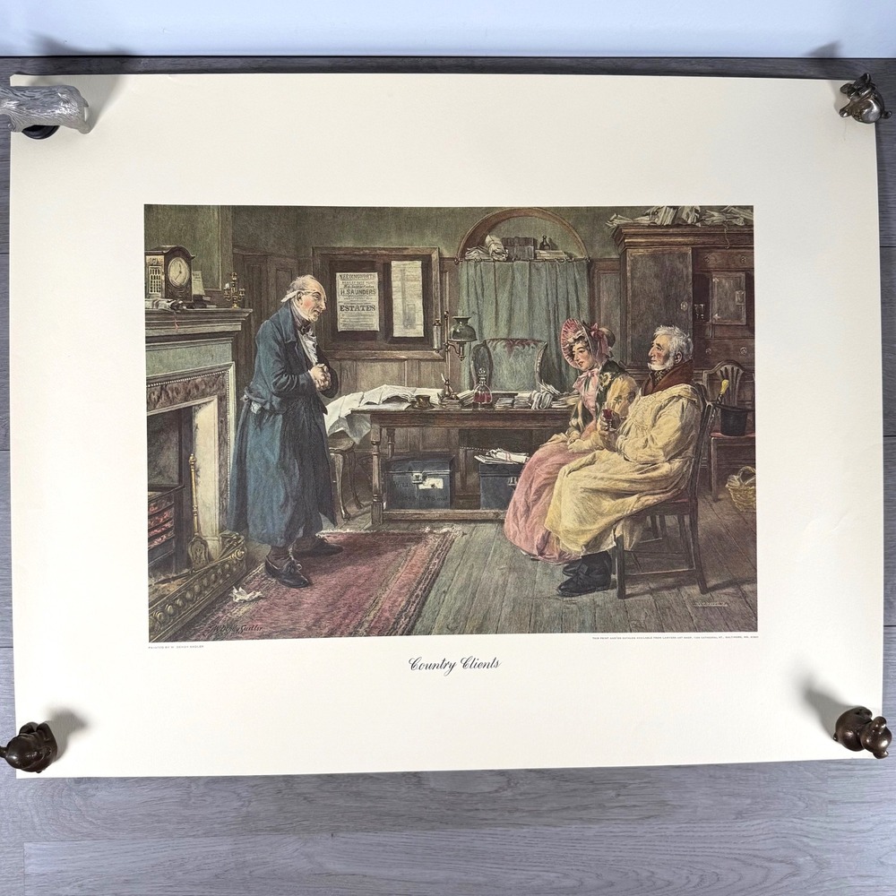 W. Dendy Sadler Country Clients Art Print 26x21 Vintage Lithograph Baltimore